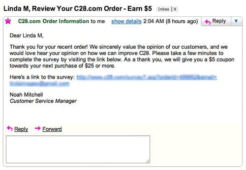 c28-email mail con offerta scontata