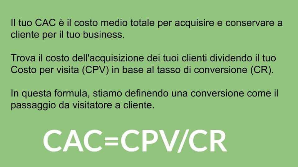costo di acquisizione del cliente | M101